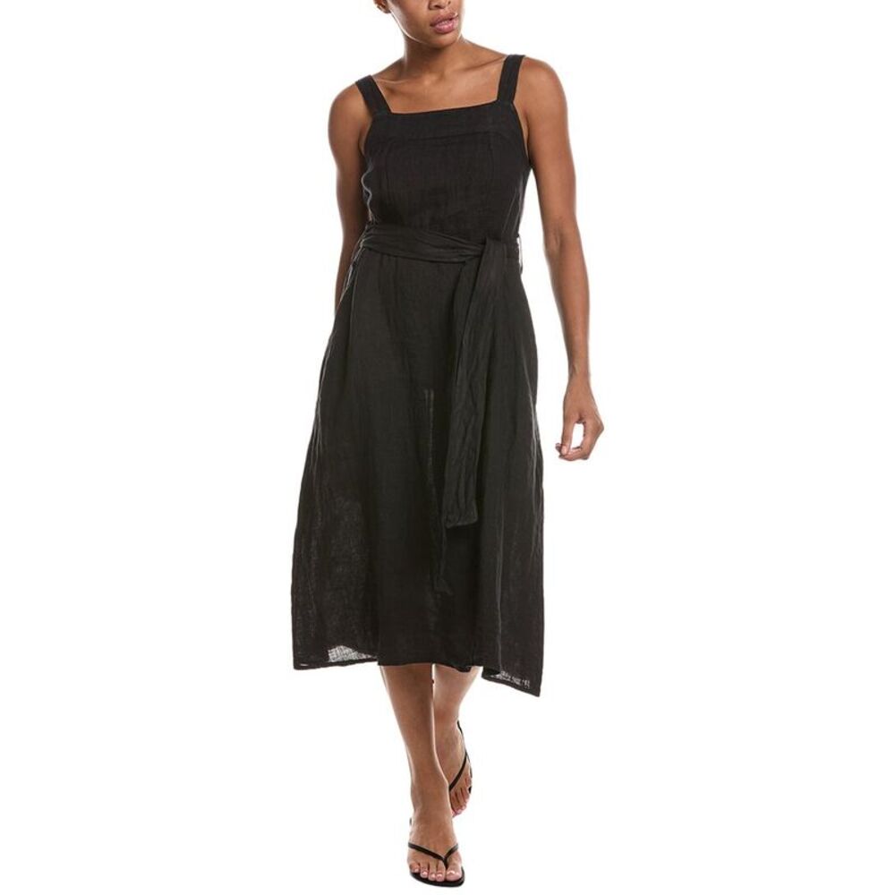 Persaman New York Womens  Linen Midi Dress, Black